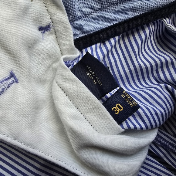 Mens Polo Ralph Lauren Golf Shorts Blue And White  Striped Size 30 - Picture 7 of 7